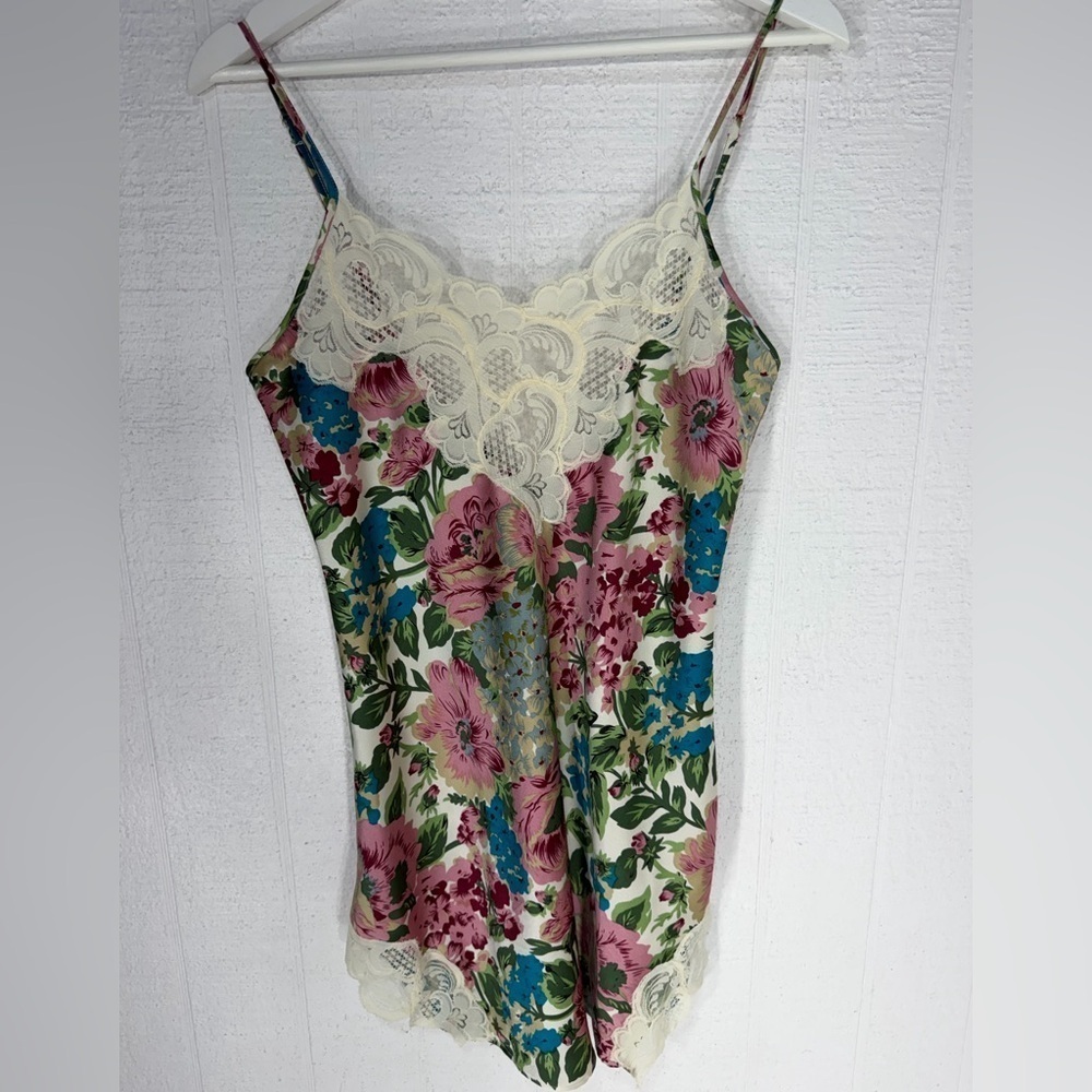 Victoria’s Secret vintage satin floral slip lingerie dress size S
